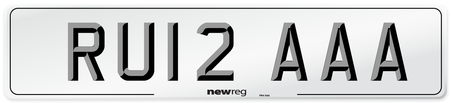 RU12 AAA Number Plate from New Reg